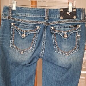 Miss Me Blue Boot Cut Jeans with Embellished Pockets